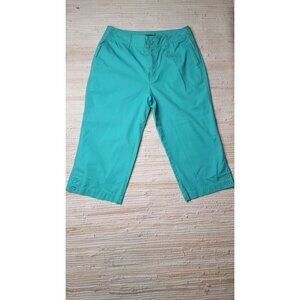 Liz Claiborne Womens Teal Green Cotton Capris - Size 4
